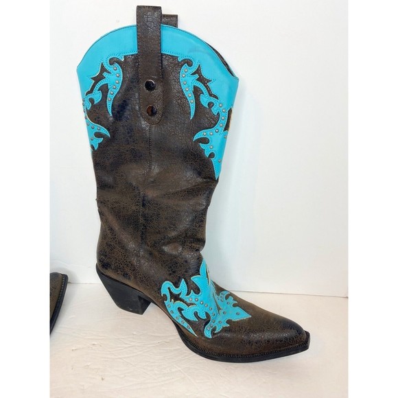 Passions Woman Turquoise Colt Boots Size 10 - Picture 10 of 16